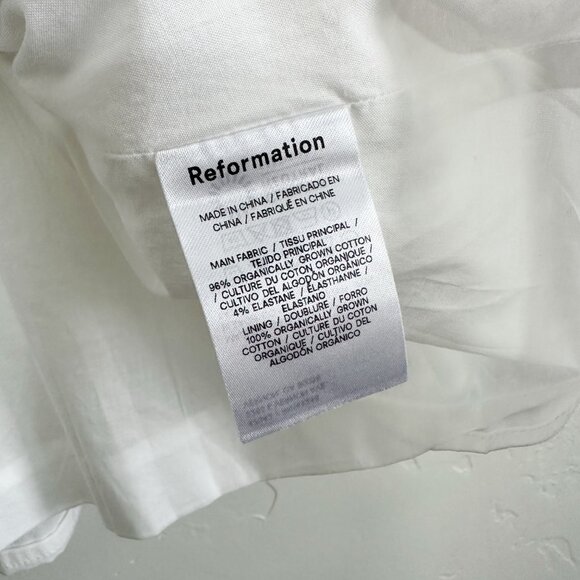 Reformation | NWT Catarina Cotton Mini Dress in‎ White size 8 - Picture 13 of 14